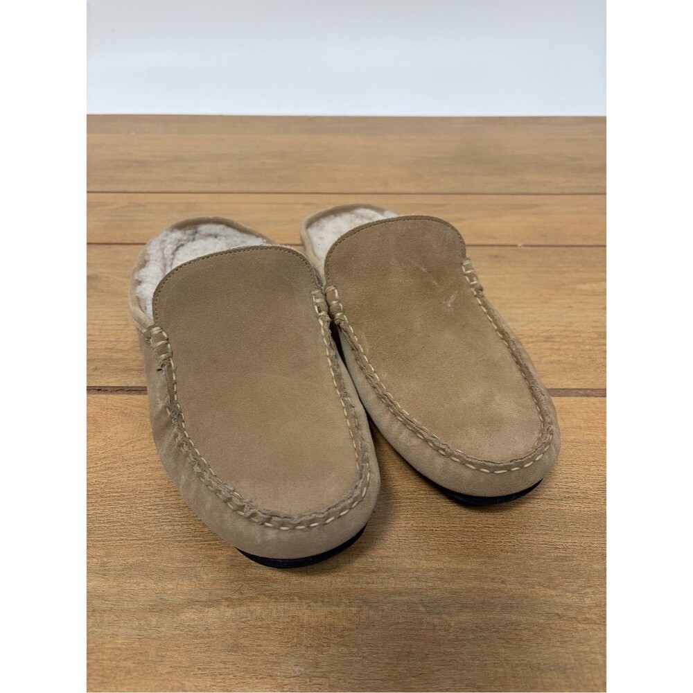 Allen Edmonds Sebastian Slide on Slipper in Bone Suede Size 9